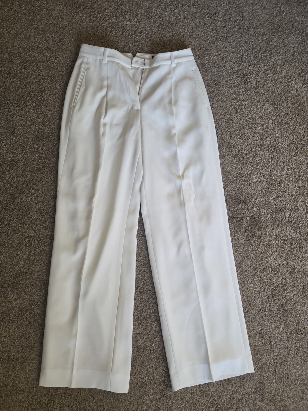 rag & bone Ivory Wide-Leg Trouser Pants